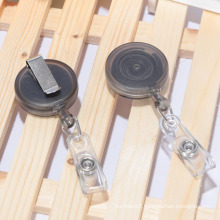 Retractable name badge holders with clip